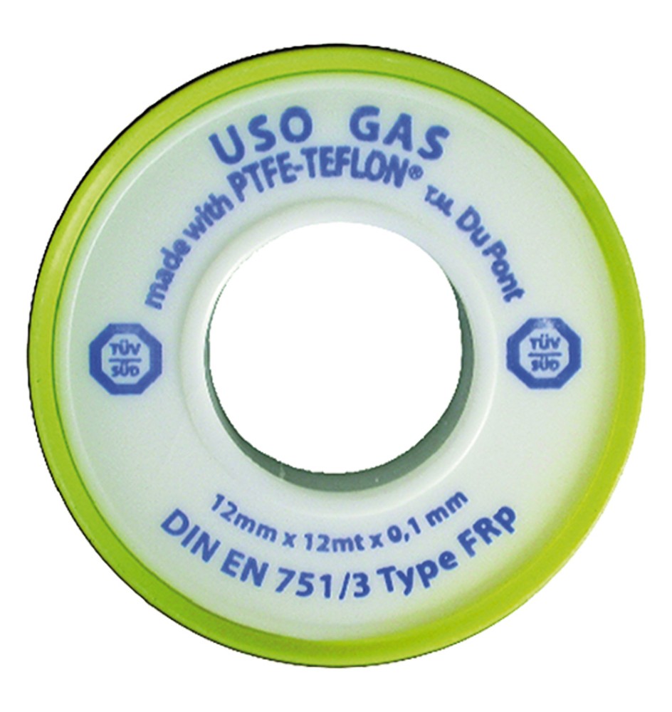 NASTRO TEFLON PER GAS 'PROFESSIONALE' 1/2x12 mt. x0,1 mm - cf. 10 rt.