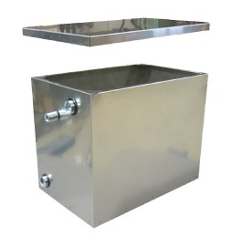 VASO DI ESPANSIONE IN ACCIAIO INOX Lt. 30 - cm. 41 x 26 x h.31