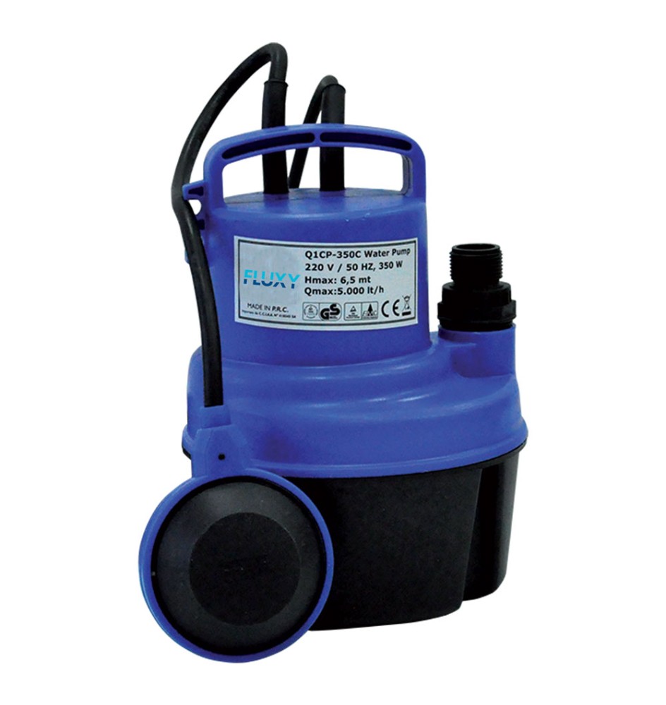 ELETTROPOMPA SOMMERGIBILE IN PVC 350 watt - 5000 litri/h - hp 0,47