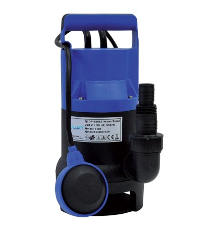 ELETTROPOMPA SOMMERGIBILE IN PVC 750 watt - 13000 litri/h - hp 1,0