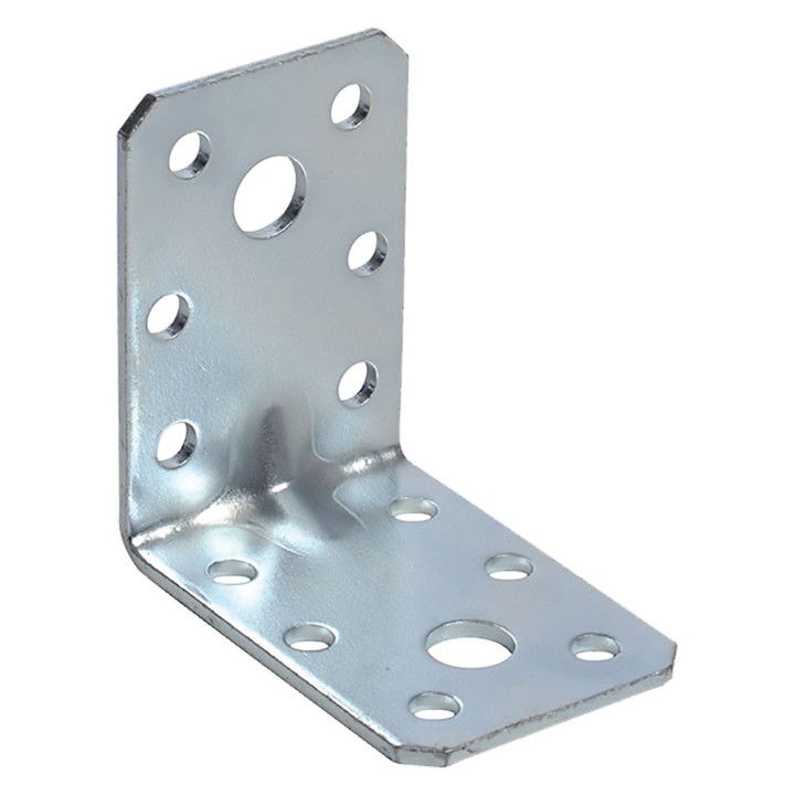 GIUNZIONE AD ANGOLO CON NERVATURA mm 85 x 85 x 65 - sp.2,5 cert.CE