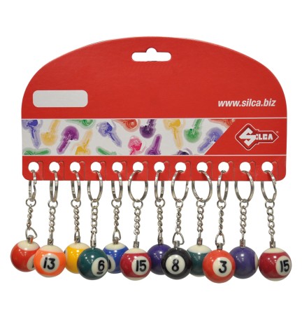 PORTACHIAVI 'PALLA BILIARDO' cf. 12 pezzi