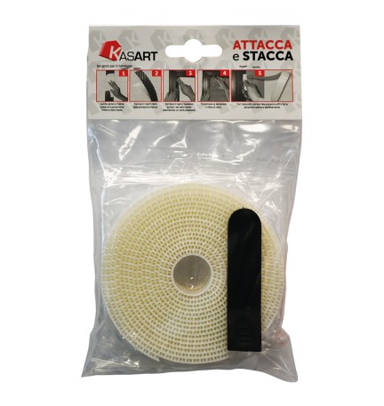 NASTRO ATTACCA STACCA PER ZANZARIERE mm 10 x 6,6 mt - col. bianco