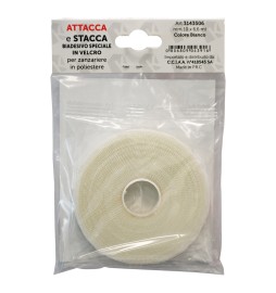 NASTRO IN VELCRO PER ZANZARIERE mm 10 x 6,6 mt - col. bianco