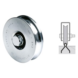 RUOTA PER CANCELLI GOLA A 'U' ø 100 1 cuscinetto 310 h.gola 7,5 mm