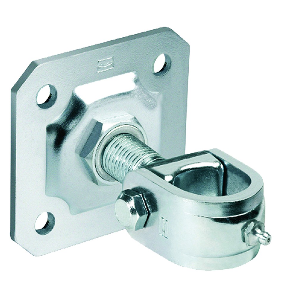 CARDINE REGOLABILE A FASCETTA ART.186 M 18 - Ø 30 (piastra 100 x 100 mm)