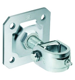 CARDINE REGOLABILE A FASCETTA ART.186 M 27 - Ø 40 (piastra 130 x 130 mm)