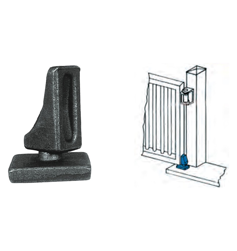 PERNO E PIASTRA SFERICA PER CARDINE ART.105-20 base mm 60x70 - piastra mm 80x40