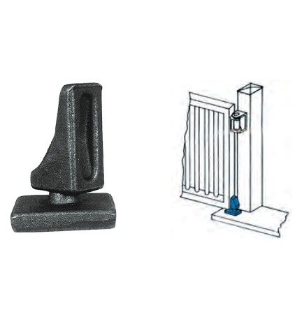 PERNO E PIASTRA SFERICA PER CARDINE ART.105-20 base mm 60x70 - piastra mm 80x40