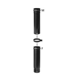 TUBO TELESCOPICO P/STUFA A PELLET D 8 CM NERO OPACO