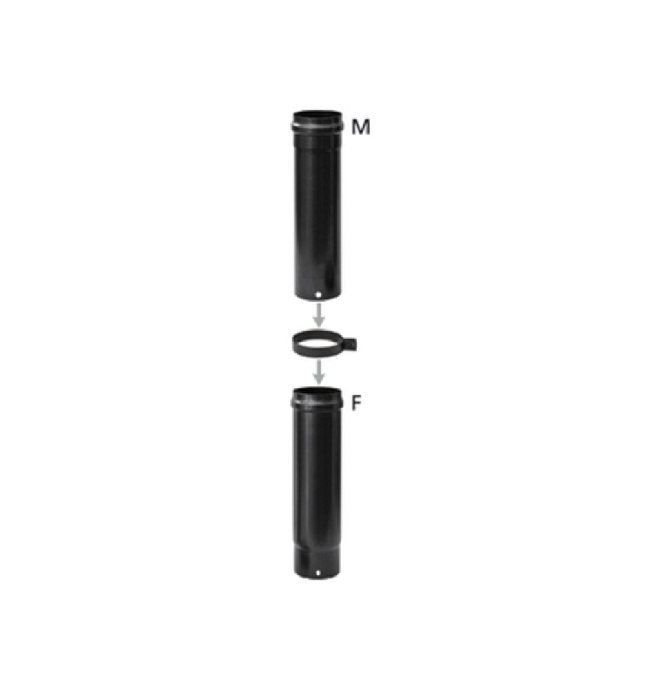TUBO TELESCOPICO P/STUFA A PELLET D 8 CM NERO OPACO