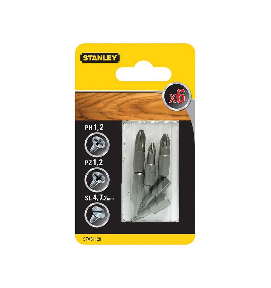 STANLEY STA61120 6 INSERTI MM.25 ASS.