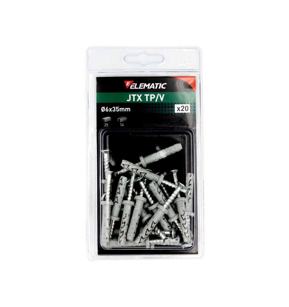 ELEMATIC BLISTER TASSELLO JTX TP/V 6X35 C/VITE 20 PZ