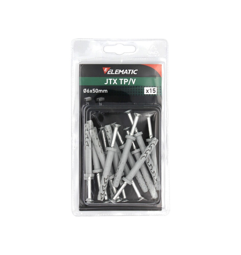 ELEMATIC BLISTER TASSELLO JTX TP/V 6X50 C/VITE 15 PZ