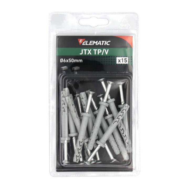 ELEMATIC BLISTER TASSELLO JTX TP/V 6X50 C/VITE 15 PZ