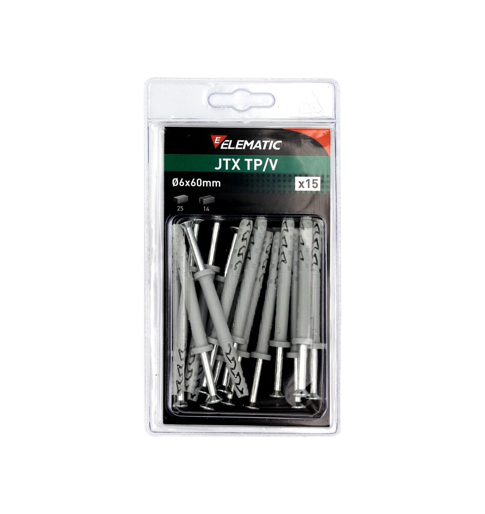 ELEMATIC BLISTER TASSELLO JTX TP/V 6X60 C/VITE 15 PZ