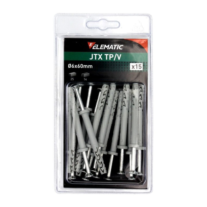 ELEMATIC BLISTER TASSELLO JTX TP/V 6X60 C/VITE 15 PZ
