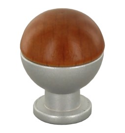 POMOLO IN LEGNO/OTTONE SFERICO ART. 735 mm 18 noce scuro