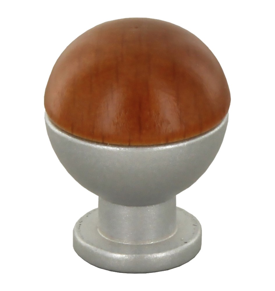 POMOLO IN LEGNO/OTTONE SFERICO ART. 735 mm 18 noce scuro