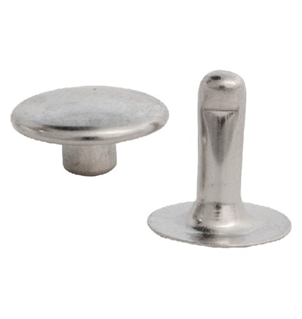 RIVETTO NICHELATO CON TESTA MASCHIO/FEMMINA misura 33 - conf.5000 pz