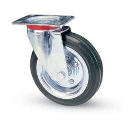RUOTA INDUSTRIALE D 150 MM GOMMA 80 PIASTRA GIR