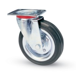 RUOTA INDUSTRIALE D 125 MM GOMMA 80 PIASTRA GIR