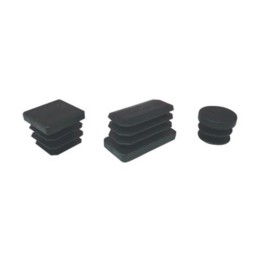 PUNTALE ALETTATO TONDO 25 MM PLASTICA NERO