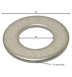 RONDELLA PIANA COMUNE M 4 - 0,9 x 9 x 4,5 mm