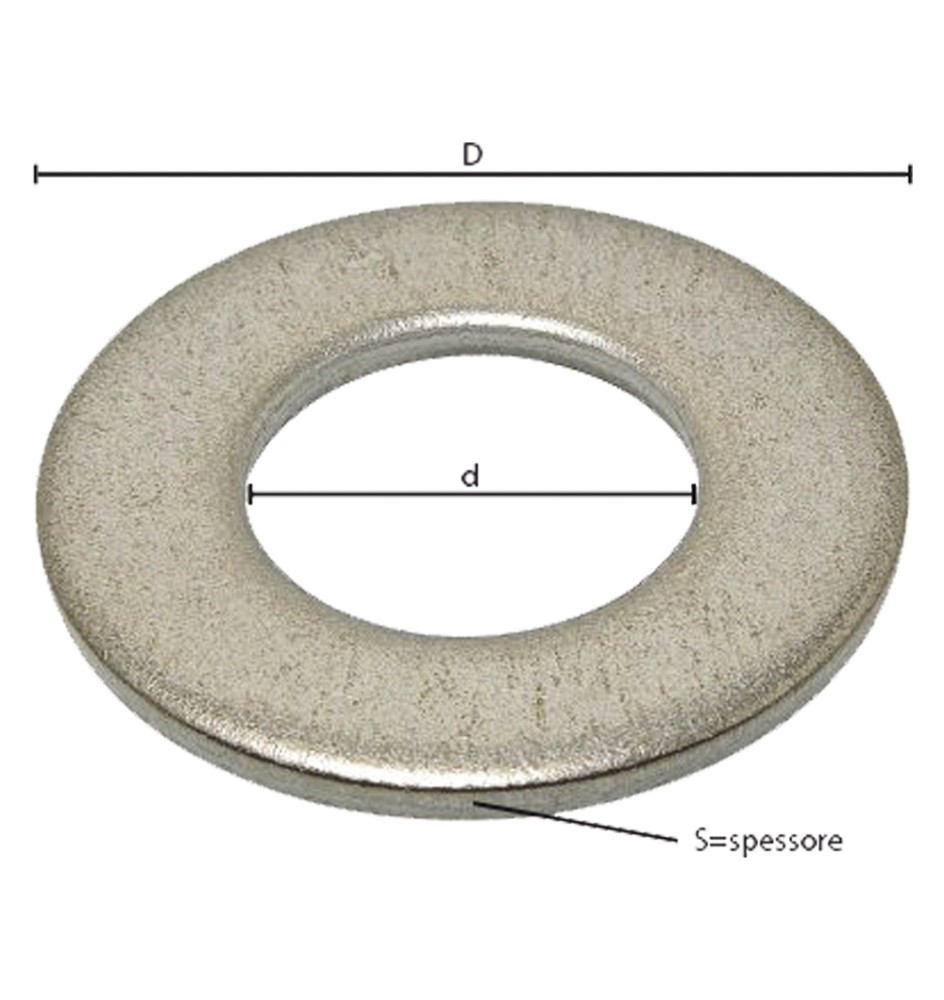 RONDELLA PIANA COMUNE M 4 - 0,9 x 9 x 4,5 mm