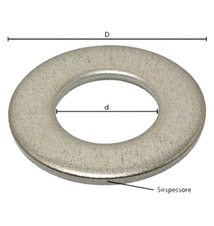 RONDELLA PIANA COMUNE M 6 - 1,8 x 12 x 6,6 mm