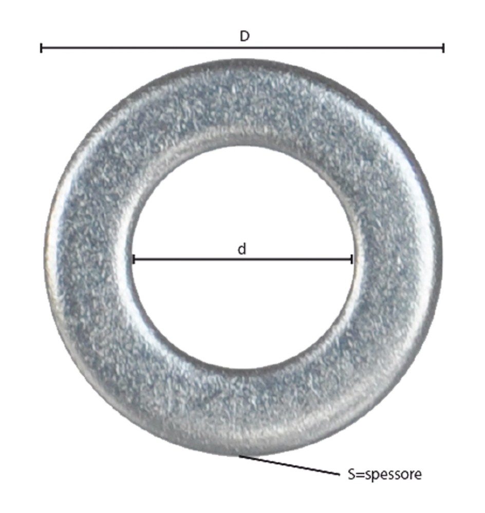 RONDELLA PIANA INOX A2 M 4 - 0,8 x 9 x 4,3 mm