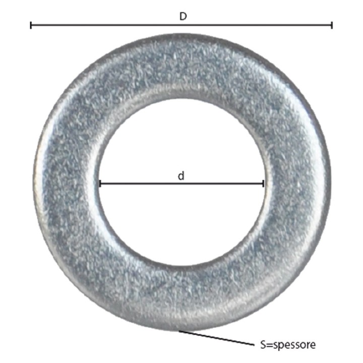 RONDELLA PIANA INOX A2 M 4 - 0,8 x 9 x 4,3 mm