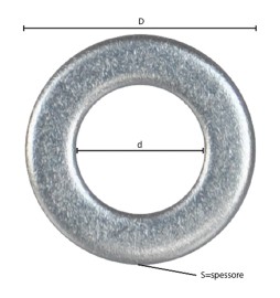 RONDELLA PIANA INOX A2 M 5 - 1,0 x 10 x 5,3 mm