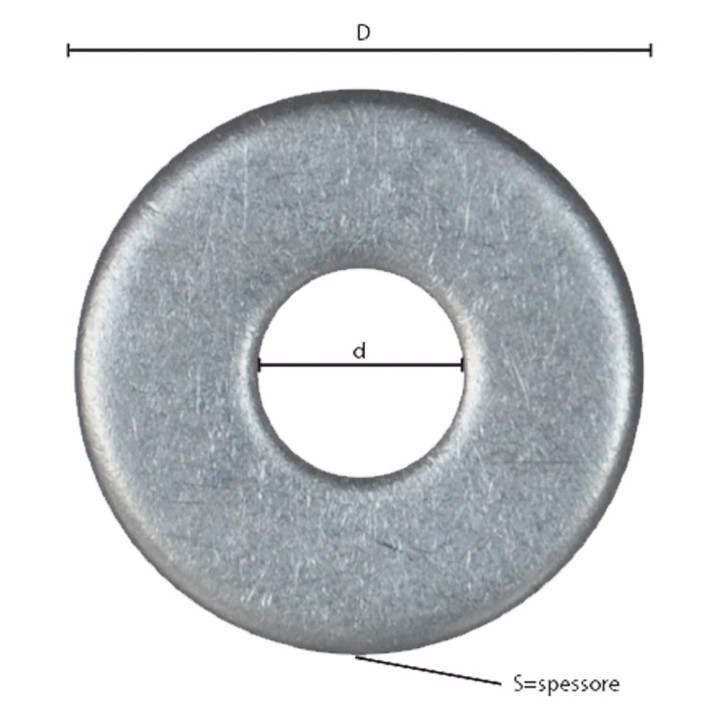 RONDELLA GREMBIALINA INOX A2 M 4 - 1,0 x 12 x 4,3 mm