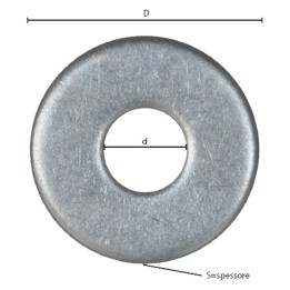 RONDELLA GREMBIALINA INOX A2 M 5 - 1,2 x 15 x 5,3 mm