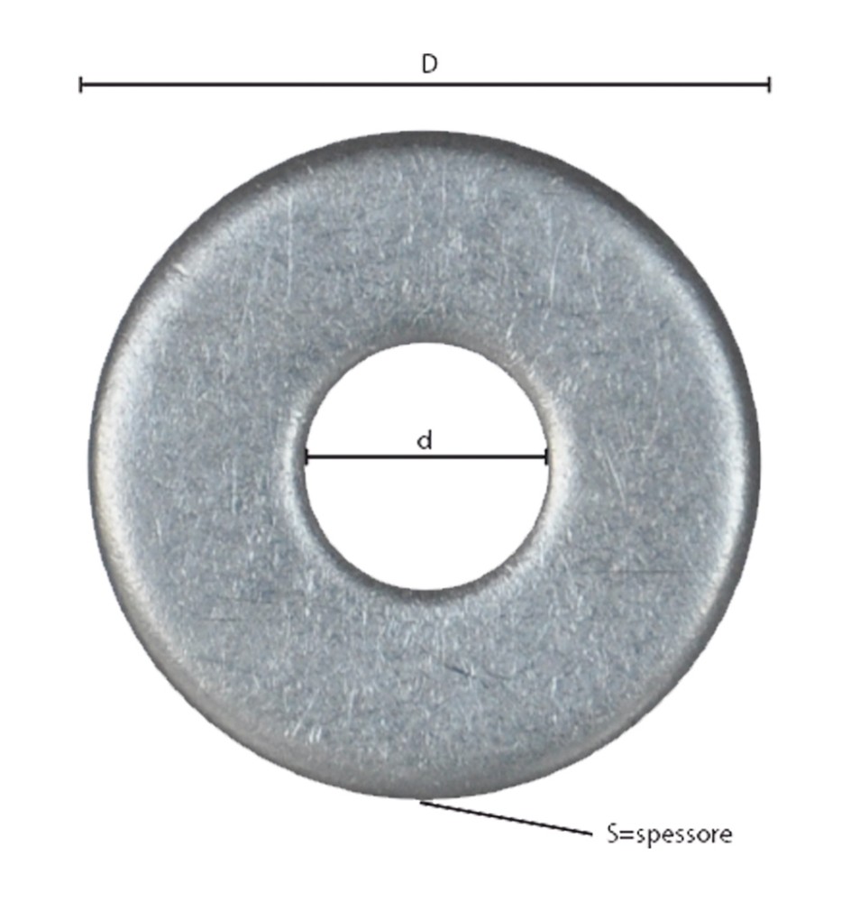 RONDELLA GREMBIALINA INOX A2 M 6 - 1,6 x 18 x 6,4 mm