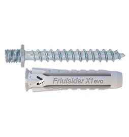 TASSELLO NYLON 'X1 EVO' CON VITE DOPPIO FILETTO mm 6 x 30 - vite doppio...
