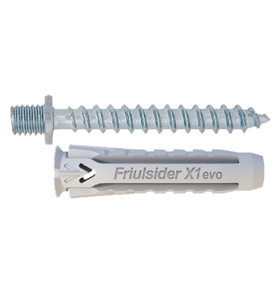 TASSELLO NYLON 'X1 EVO' CON VITE DOPPIO FILETTO mm 6 x 30 - vite doppio filetto M6