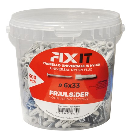 TASSELLO NYLON 'FIXIT' Ø 6 x 33 mm TSP 4 x 40 mm 300 pz