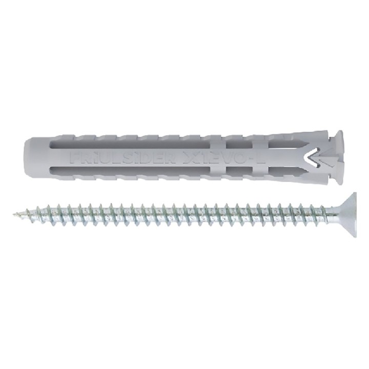 TASSELLO NYLON 'X1 EVO L' CON VITE TPS TRUCIOLARE mm 8 x 60 - vite 5 x 70
