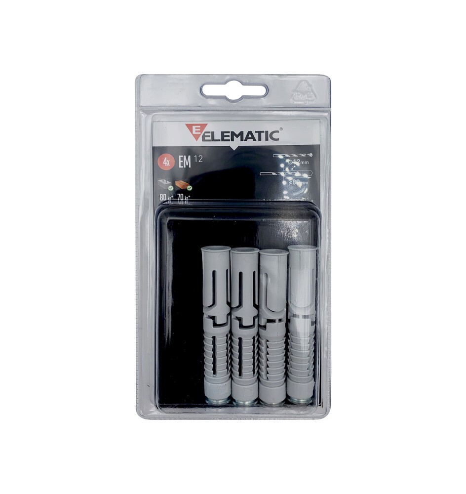 ELEMATIC BLISTER TASSELLO EM12 12X70 MM 4 PZ