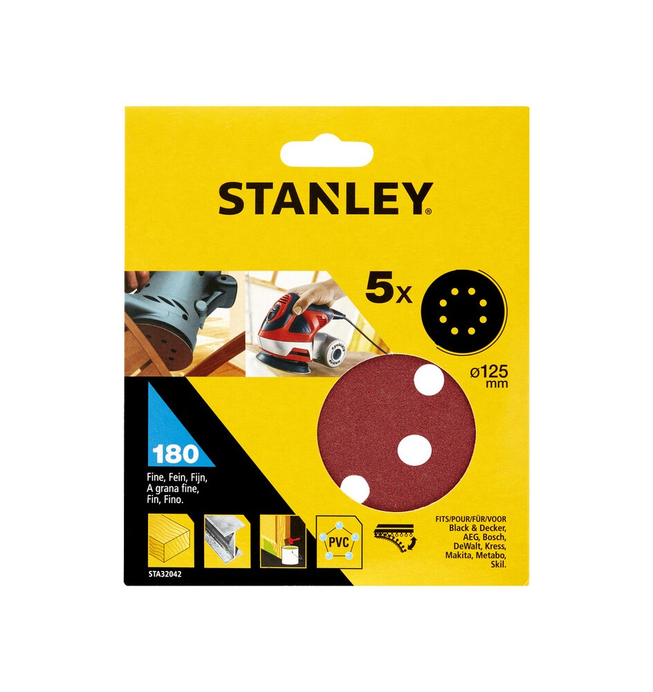 STANLEY STA32042 5 DISCHI VEL ROT ORB 125 GR 180