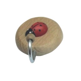 GANCIO ADESIVO IN LEGNO COCCINELLA 1 POSTO
