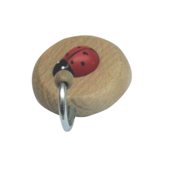 GANCIO ADESIVO IN LEGNO COCCINELLA 1 POSTO