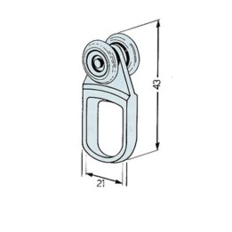 OMGE 902 CARRELLO NYLON A 2 RUOTE D 15 ACC P 10 KG