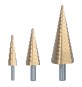FRESA CONICA A GRADINI HSS IN SET 3 pezzi