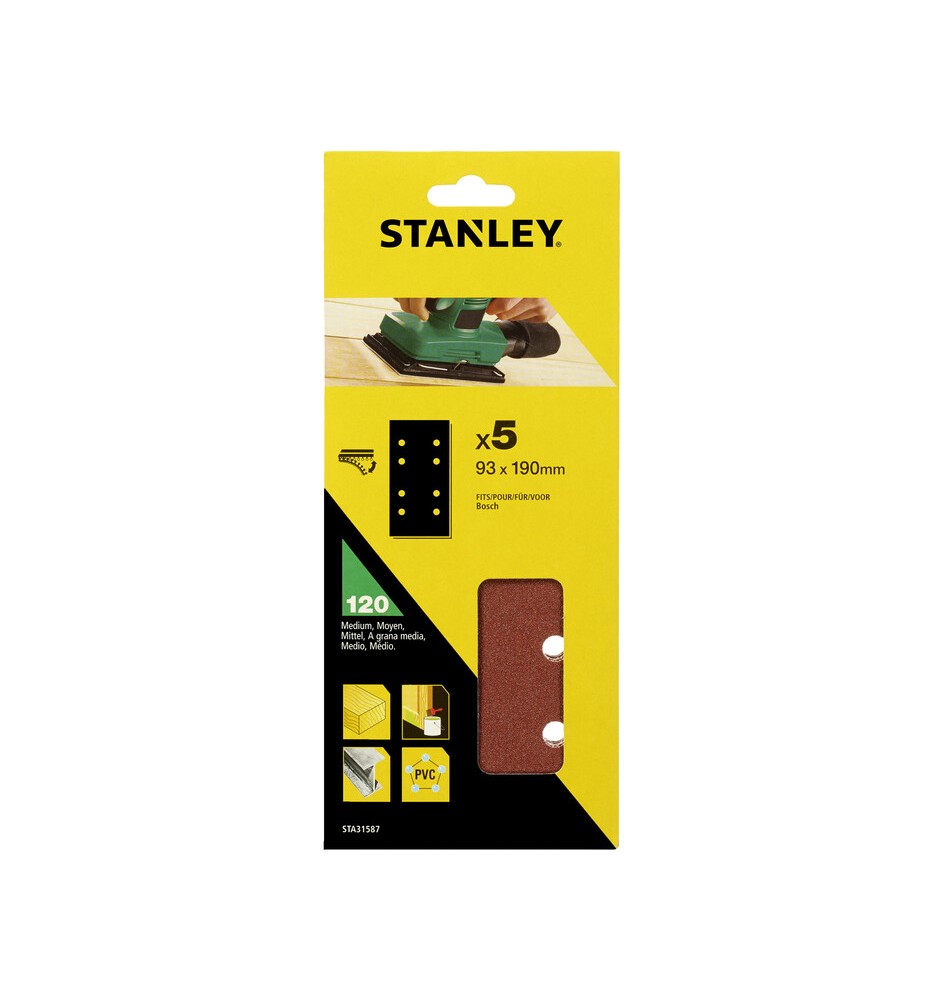 STANLEY STA31587 5 FOGLI VEL BOSCH 93X190 GR 120