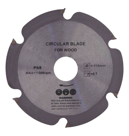DISCO PER LEGNO '1050' diametro mm 115 - 6 denti