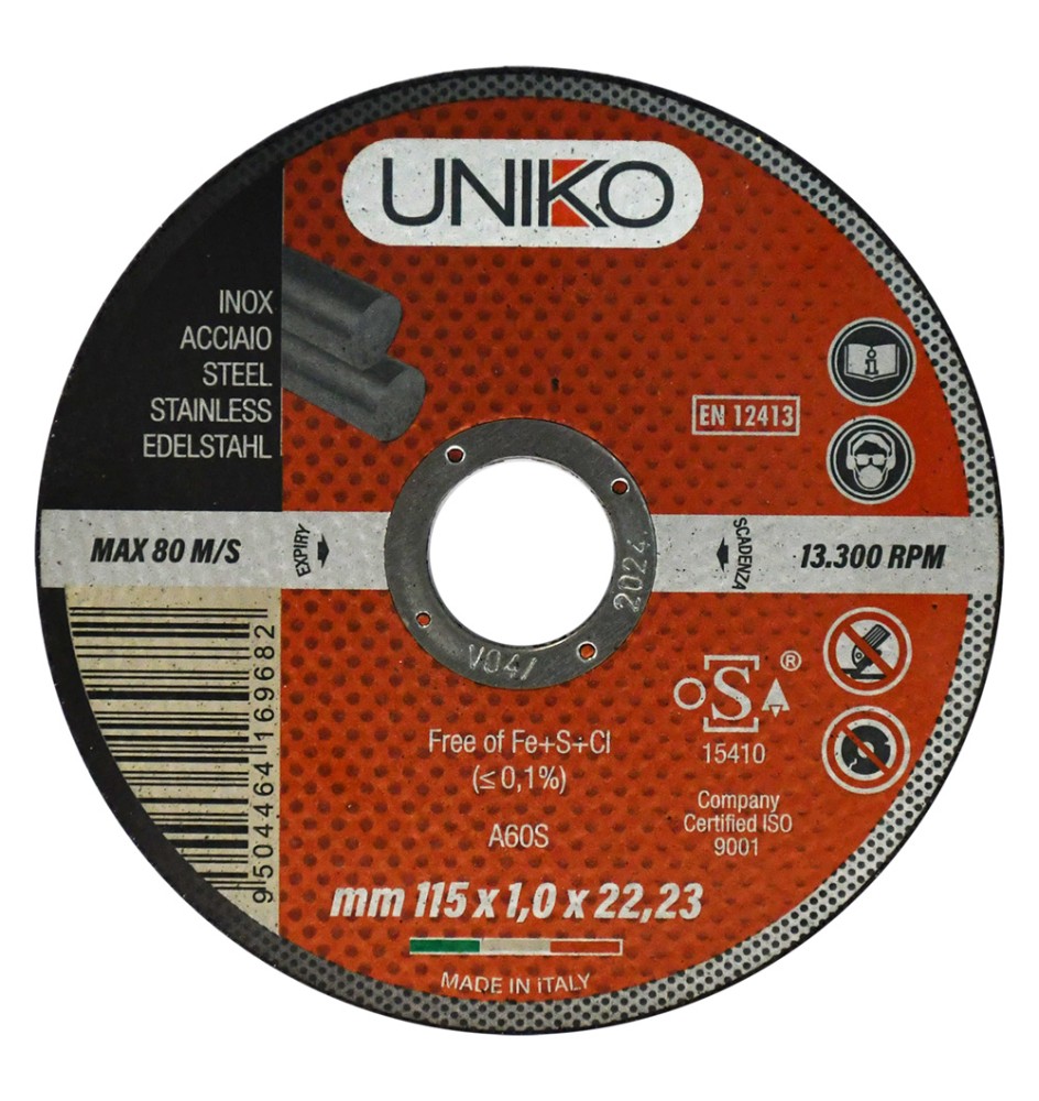 MOLA ABRASIVA PER INOX/FERRO ø 115 x 1