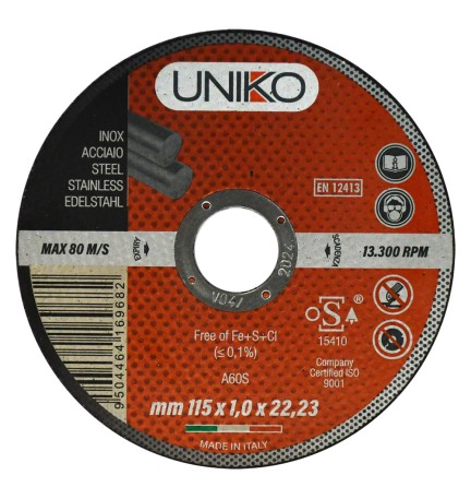 MOLA ABRASIVA PER INOX/FERRO ø 115 x 1,6